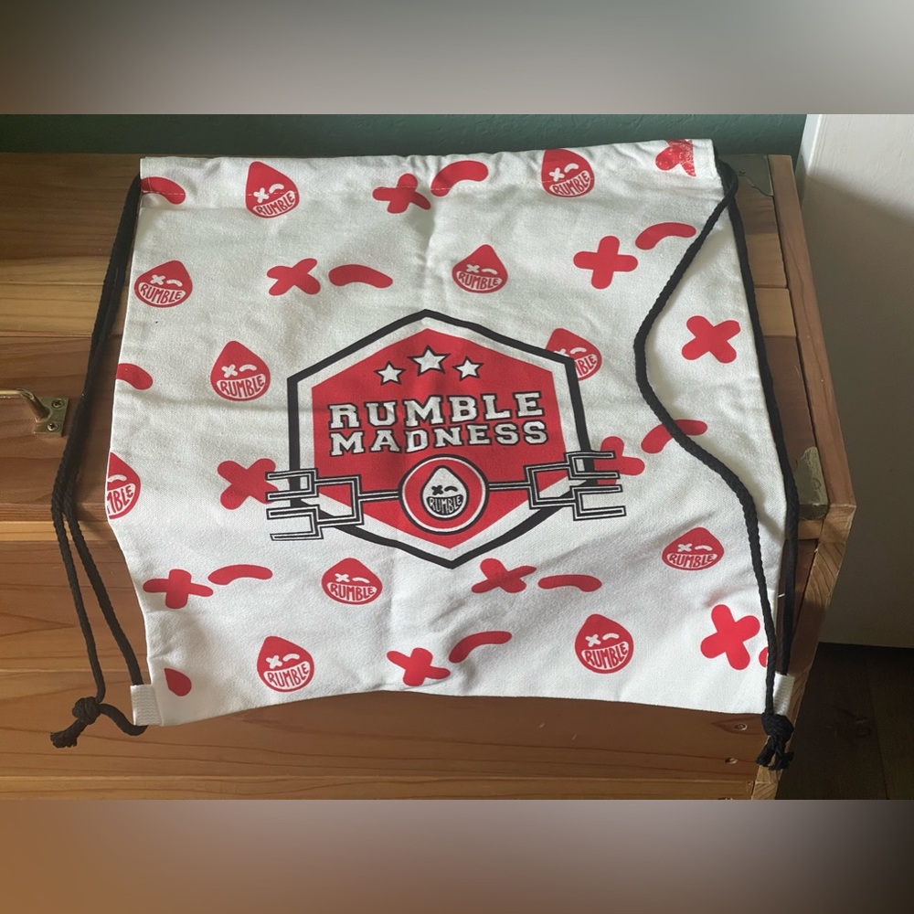 Rumble Cotton Large Backpack Red White 19x16”